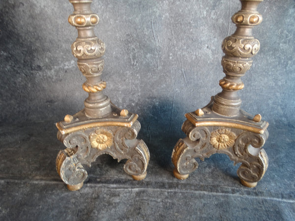 Pair of Spanish Revival Prick Candlesticks - Late 19th Century L749