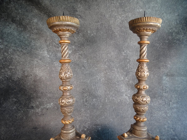 Pair of Spanish Revival Prick Candlesticks - Late 19th Century L749