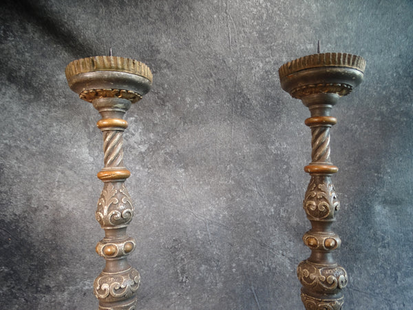 Pair of Spanish Revival Prick Candlesticks - Late 19th Century L749