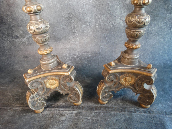 Pair of Spanish Revival Prick Candlesticks - Late 19th Century L749