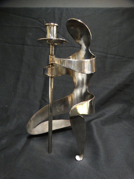 Los Castillos Rare Silverplate Kneeling Knight Candle Stick