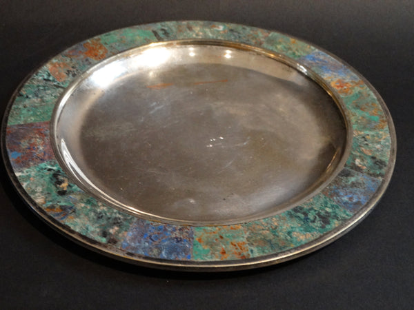 Los Castillos Silverplate Plate with Lapis