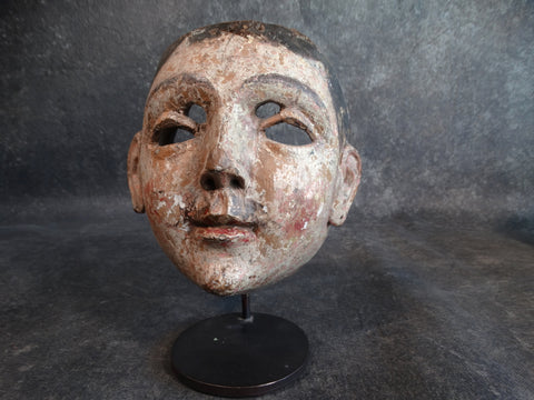 19th Century Guatemalan Male Mask with Stand M2154