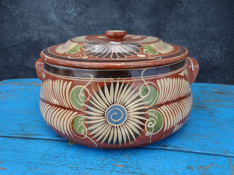 Mexican Redware Frijolera 1950s