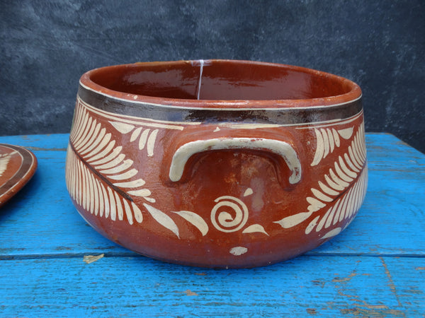 Mexican Redware Frijolera 1950s