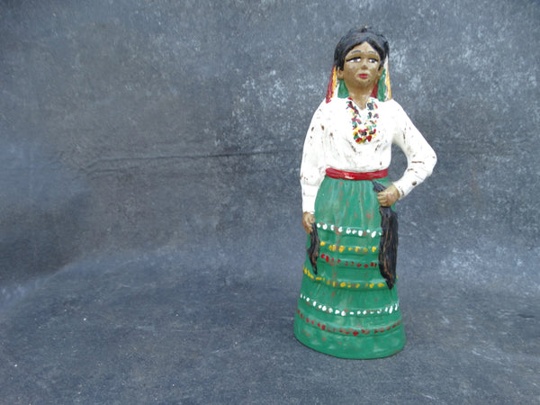 Mexican Pottery Bottle of A Dancer with Her Hand on Her Hip