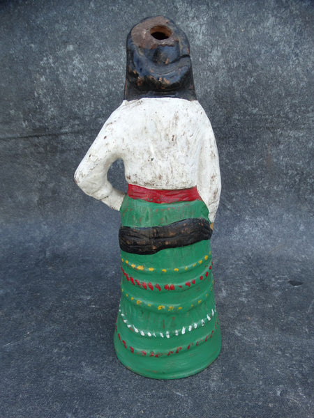 Mexican Pottery Bottle of A Dancer with Her Hand on Her Hip