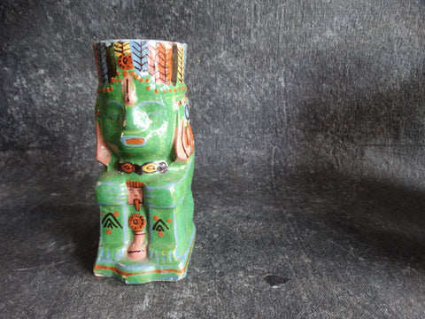 Tlaquepaque Rare Aztec/Mayan Head Mug c 1940s M2666