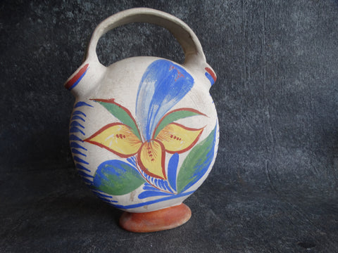 Tonala Mexican Opaque Ware Wedding Vase c 1950s M2674