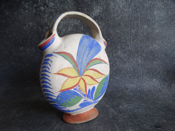 Tonala Mexican Opaque Ware Wedding Vase c 1950s M2674