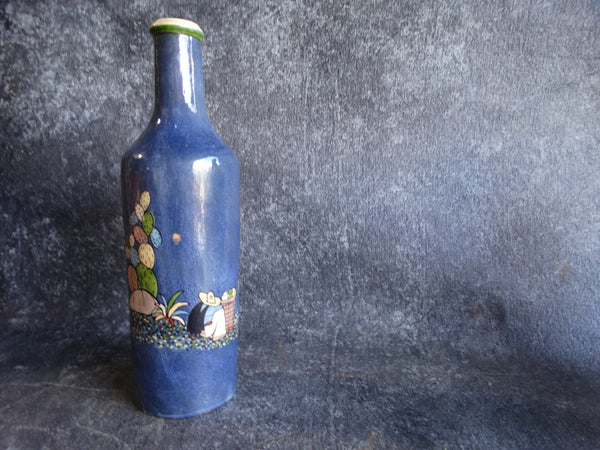 Tlaquepaque Josephine Arias Pale Blue Water Flask or Liquor Bottle c 1930s M2692