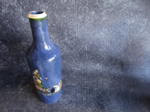 Tlaquepaque Josephine Arias Pale Blue Water Flask or Liquor Bottle c 1930s M2692