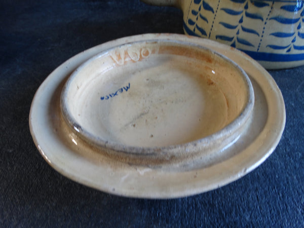 Mexican Creamware Casserole/Bean Pot c 1940s M2699