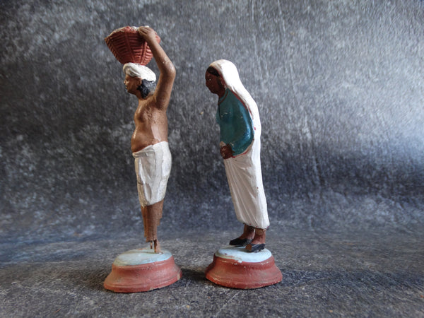 Peasant Couple Miniature Bisque Figures M2720