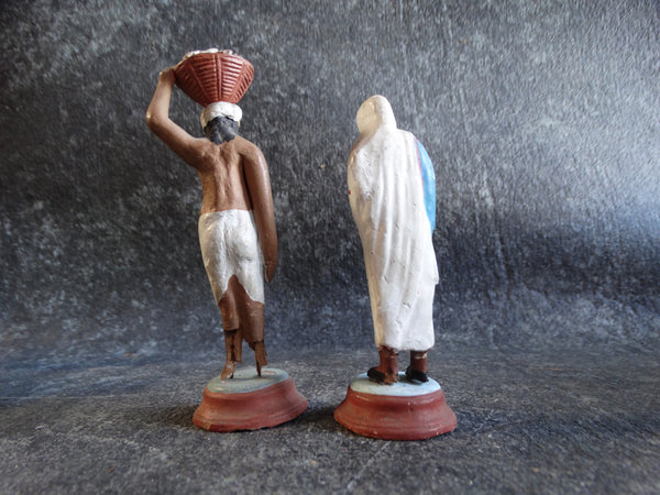 Peasant Couple Miniature Bisque Figures M2720