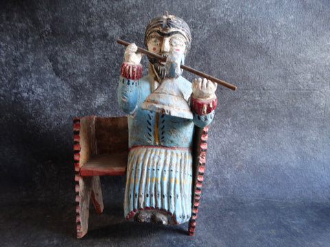 Mexican Folk Art Figure - Man with a Wooden Bell M2725