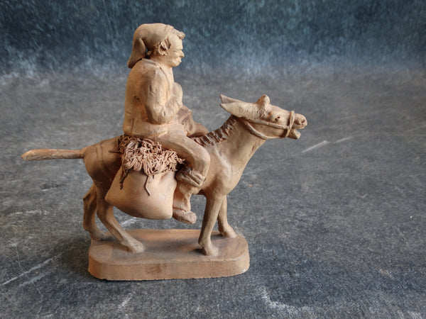 Grasso Italian Bisque Peasant Riding a Donkey Laden with Produce Figure M2814