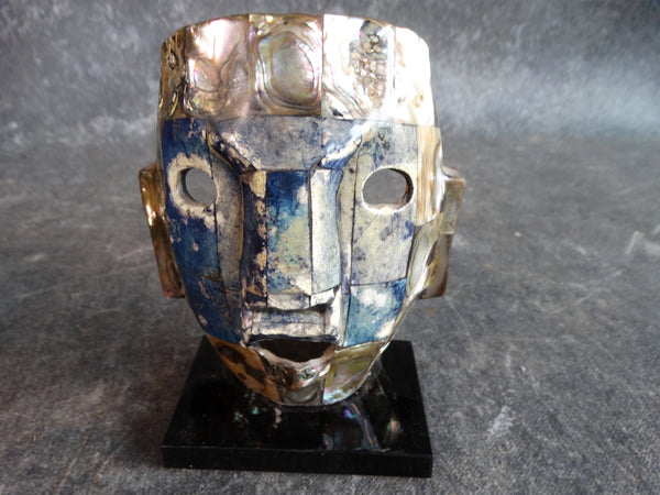 Mexican Lapis and Abalone  and Onyx Mask - M2820