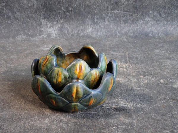 Oaxacan Drip Ware Artichoke Candle Holder circa 1920's M2823c