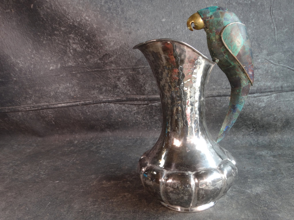 Los Castillo - Petite Personal Milk Creamer Carafe in Silver Plate made in  Mexico 1950s