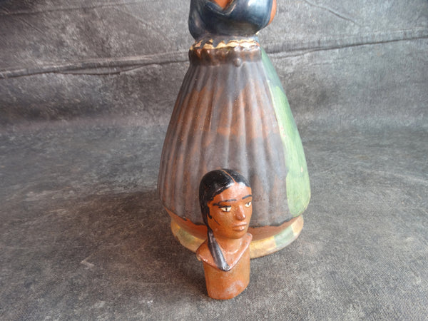 Tlaquepaque Mexican Woman Decanter/Flask M2892