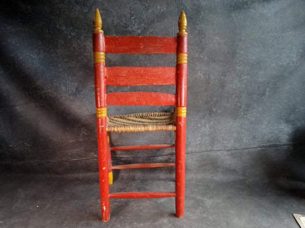 Mexican Red Hand-Painted Chair 1940 M2894