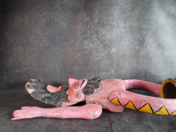 Mexican Merman Festival Sculpture - Hand-Carved Wood M2905