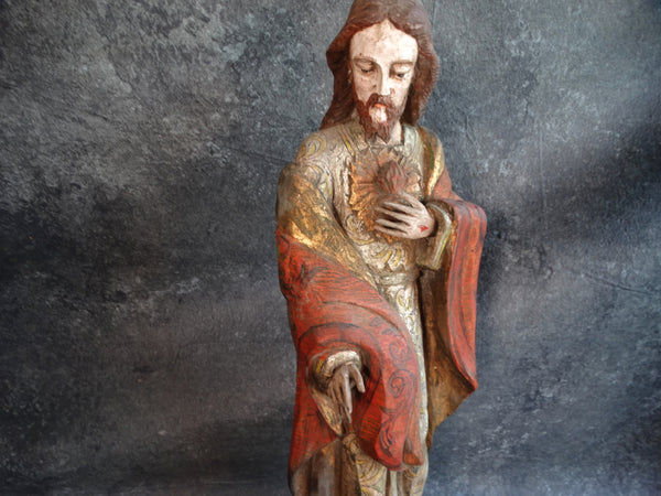 P. Cervantes - Mexican Hand Carved Christ 1960s M2908