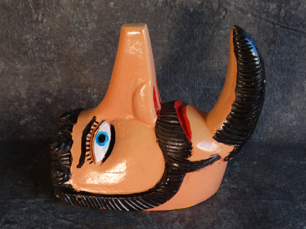 Mexican Festival Mask- Man with a Scowl, a Long Nose and a Pointy Beard 1950s M2918