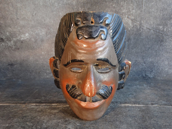Ruddy Cheeked Mustachioed Gent Guatemalan Mask 1940s M2926