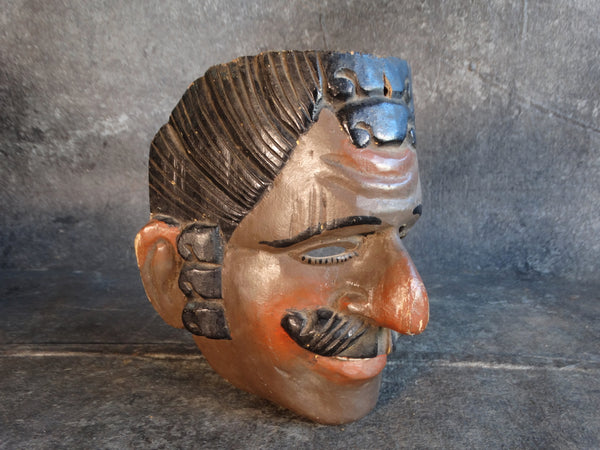 Ruddy Cheeked Mustachioed Gent Guatemalan Mask 1940s M2926