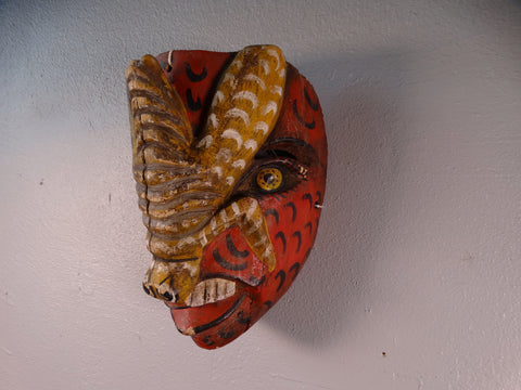 Mexican Carnival Mask - Devil with a Moth on its Face - late 1950s M2945