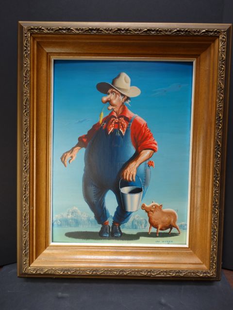 Irv Wyner The Farmer and his Pig Buddy P1045