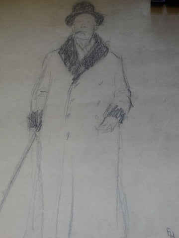 Ejnar Hansen Drawing of Businessman