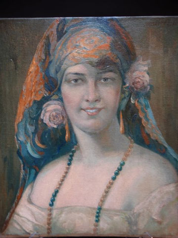 James Korn Spanish Señorita Oil on Canvas 1930