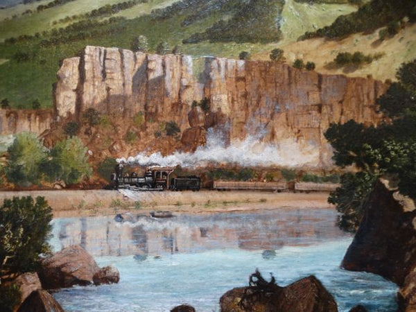 J. P. McMeekin (1857-1936) Snake River Canyon Railroad Oil on Board 1884