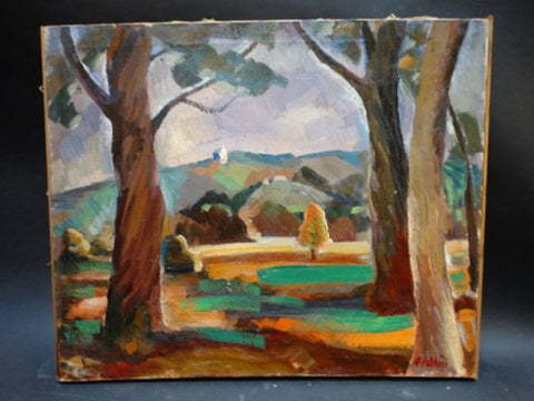 Anders Aldrin Landscape - Los Feliz Hills 1926 Oil on Canvas P1189