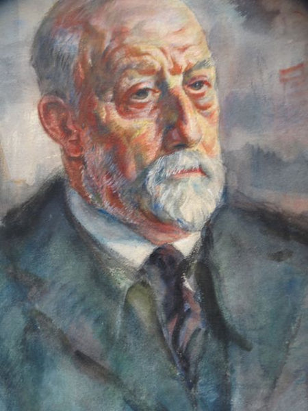 Ejnar Hansen Watercolor of Old Gentleman