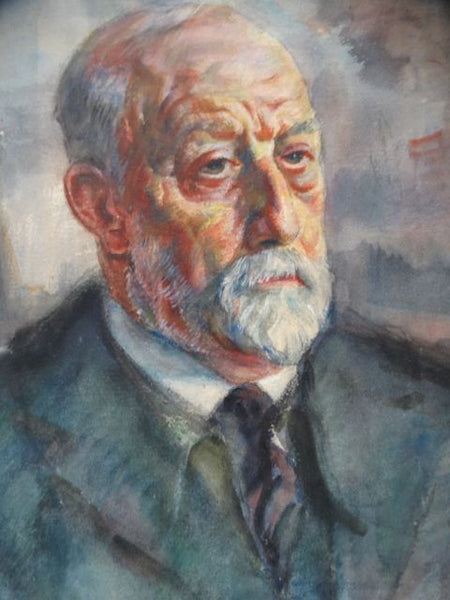 Ejnar Hansen Watercolor of Old Gentleman