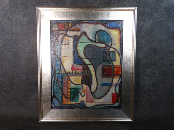 W. B. Presnal Mid-Century Cubist Abstract Oil on Board