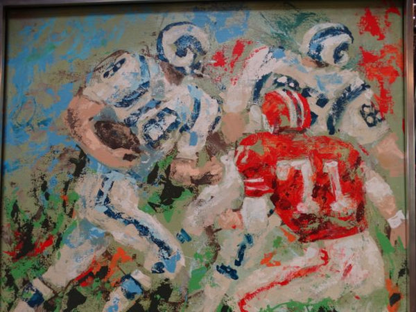 Rams VS the Bears Footballers Oil On Canvas by Magnus Engstrom