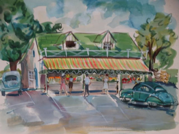 Farmer Market Stand Watercolor