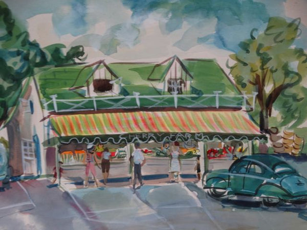 Farmer Market Stand Watercolor
