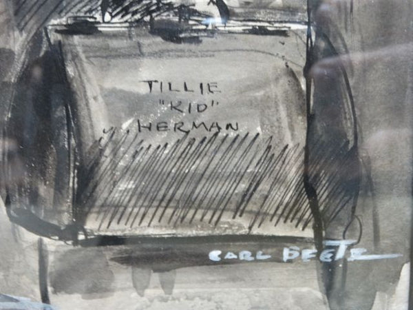 Carl Hugo Beetz “Tillie 'Kid' Herman" placarded streetscene outside Boxing Arena