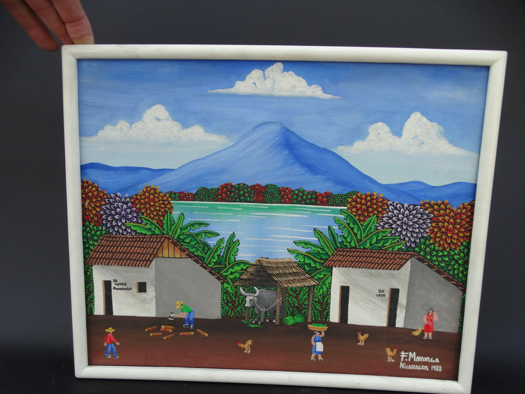Nicaragua Folk Painting by F. Mayorga, 1988