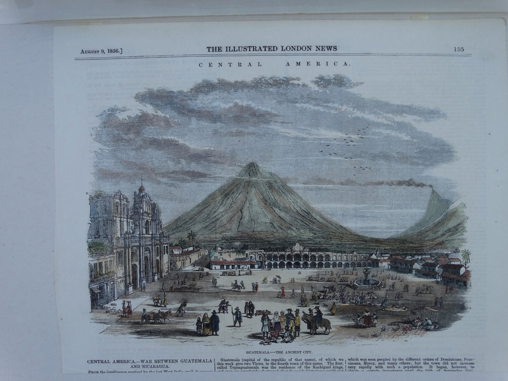 Engraving, Hand Painted “Guatemala – The Ancient City”. P1526