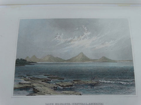 Engraving, Hand Painted, “Lake Managua (Central America)”, 1848-1852.