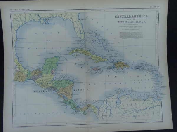 Engraving, “Map of Central America and the West Indies”, 1861.