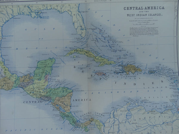 Engraving, “Map of Central America and the West Indies”, 1861.