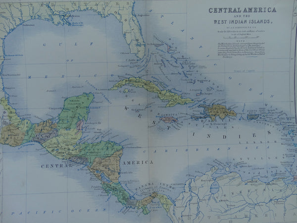 Engraving, “Map of Central America and the West Indies”, 1861.